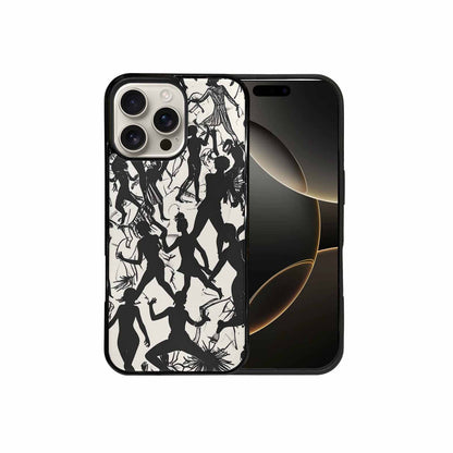 iPhone 16 Pro Max Case — Bold Dancing Figure Line Art Pattern, Custom Made Phone Cover