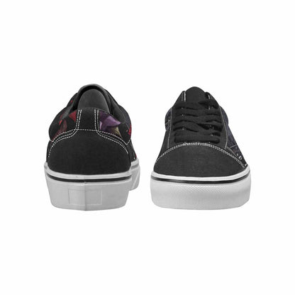 MEN'S Black Gothic Rose Canvas Lace-Up Surreal Custom Sneakers