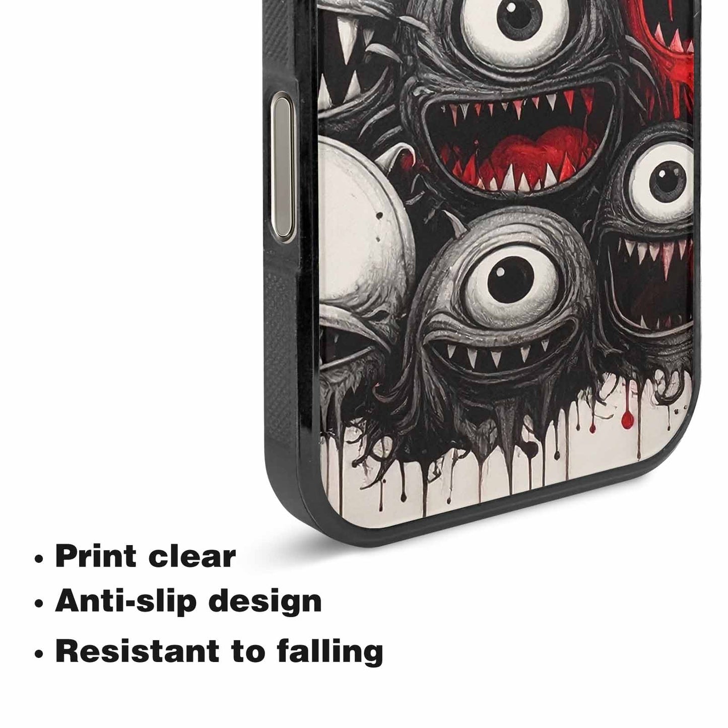 iPhone 16 Pro Max Case — Multi Eye Monster Black Red Ink, Original Design Phone Case