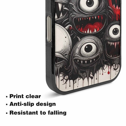 iPhone 16 Pro Max Case — Multi Eye Monster Black Red Ink, Original Design Phone Case