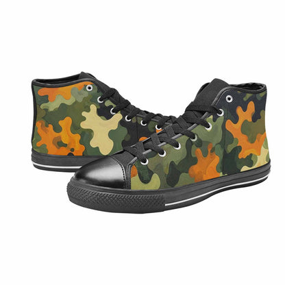 WOMEN'S Military Camouflage Blotch High Top Canvas Y2K Custom Sneakers