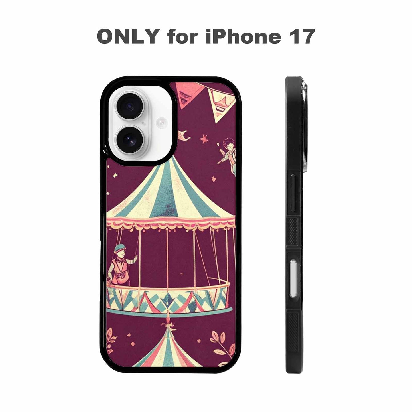 iPhone 17 Case — Vintage Circus Art Pattern Retro Vintage, Personalized Phone Case