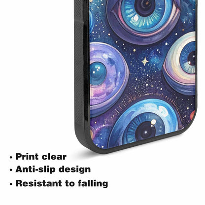 iPhone 15 Plus Case — Cartoon Eyeballs Galaxy Personalized Phone Cover, Custom Made Phone Cover