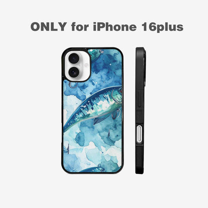 iPhone 16 Plus Case — Fishing Lure And Hook Pattern Seamless, Original Design Phone Case