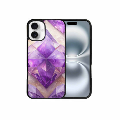 iPhone 16 Plus Case — Amethyst Crystal Art Pattern, Unique Phone Case Design