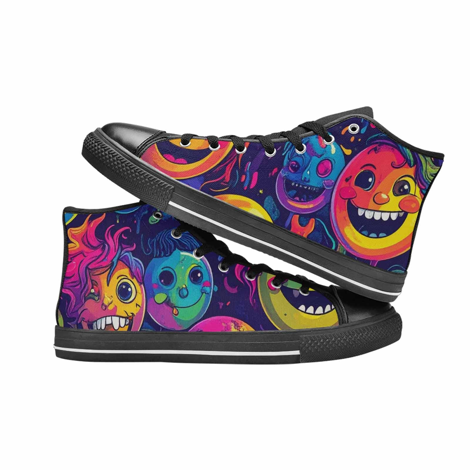 WOMEN'S Funny Looking Cartoon High Top Canvas Y2K Custom Sneakers