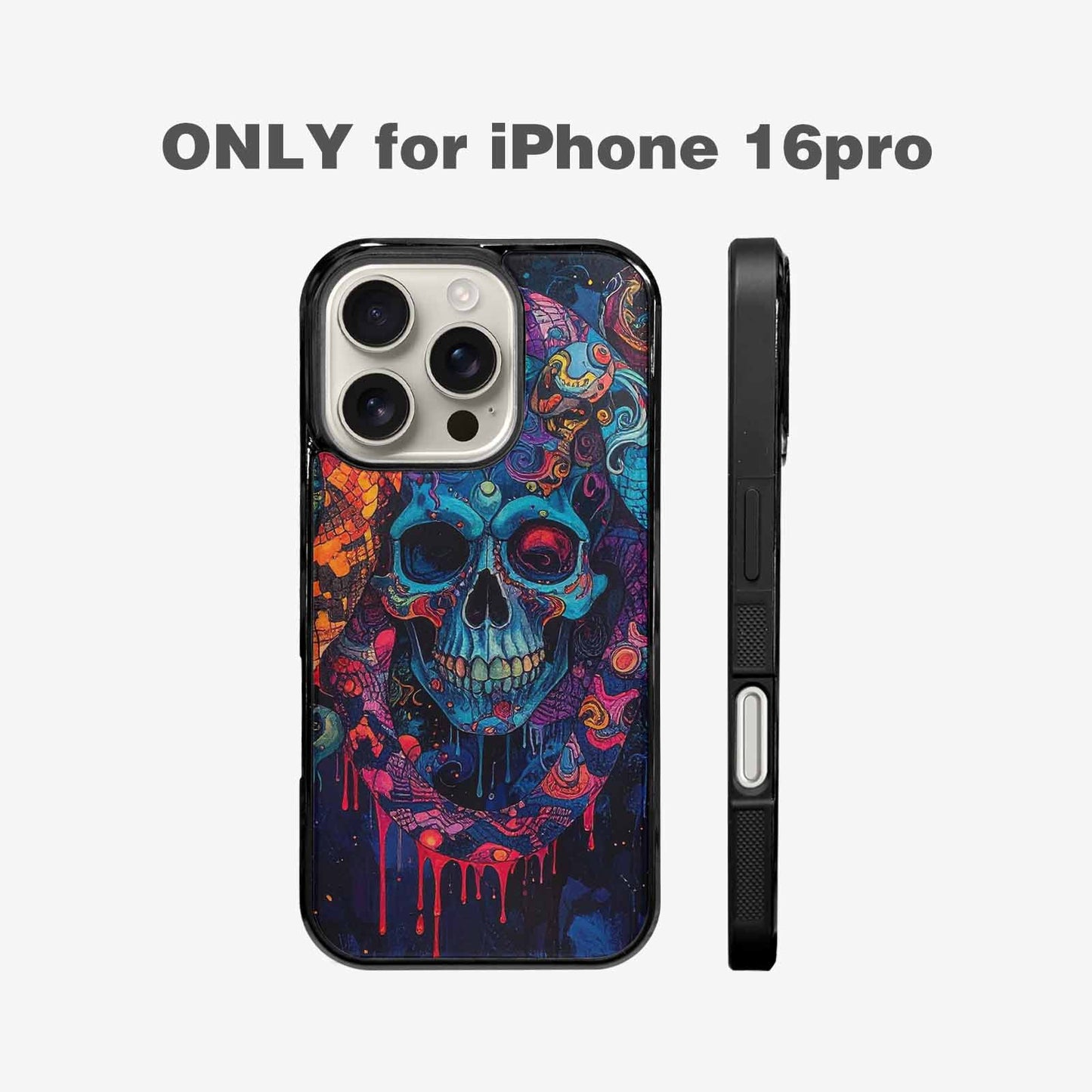 iPhone 16 Pro Case — Snakes And Skulls Collage Custom, Custom Printed Phone Case