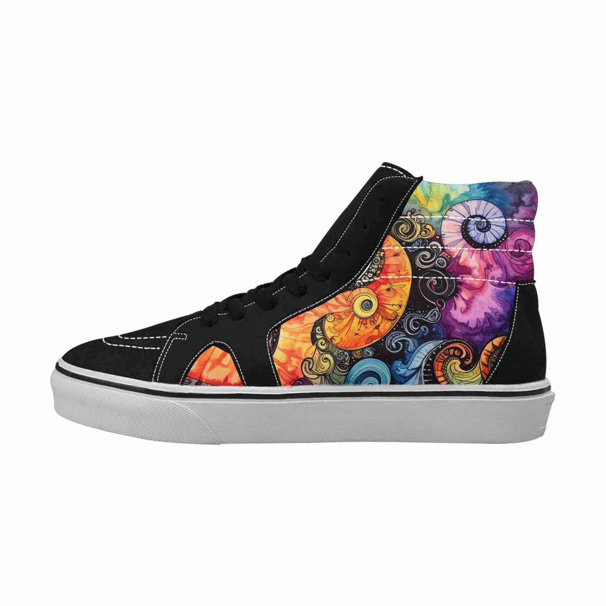 MEN'S Tie High Top Canvas Wallpaper Art Sneakers