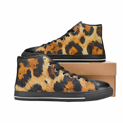 MEN'S Leopard Soft Airbrush Gradient High Top Canvas Dark Academia Custom Shoes