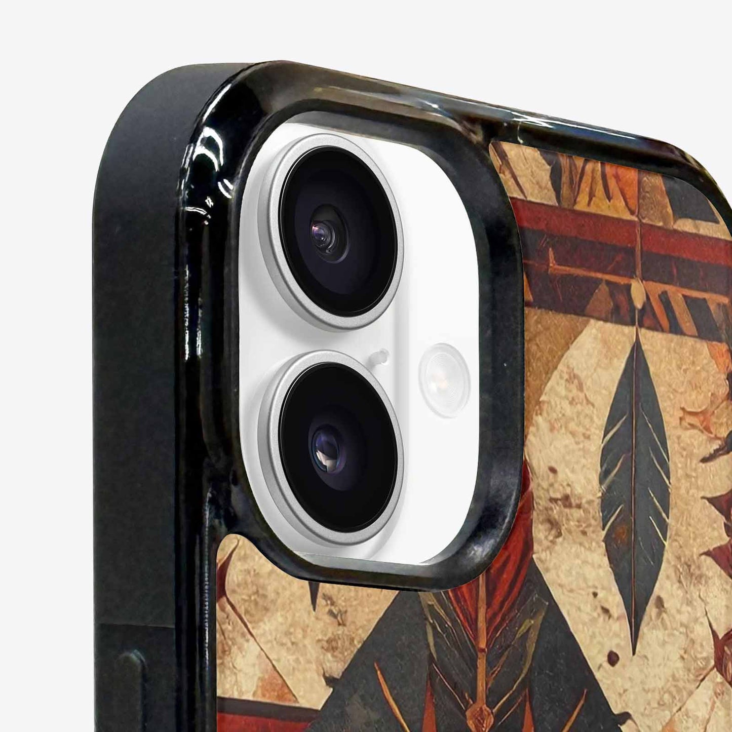 iPhone 16 Case — Native American Geometric Pattern Arrows Feathers, Custom Print Case Cover
