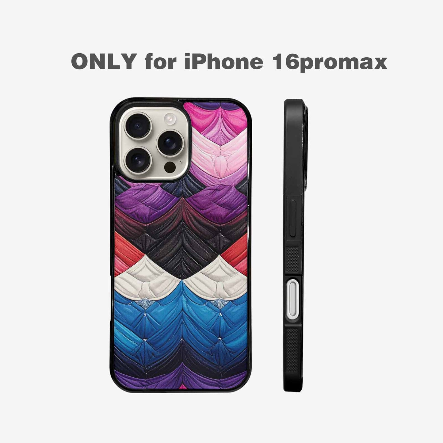 iPhone 16 Pro Max Case — Genderfluid Flag Color Theme Small Rainbow, Original Design Phone Case