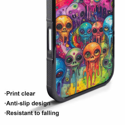 iPhone 17 Pro Case — Melting Aliens Pattern Hundreds Of Alien, Custom Print Case Cover