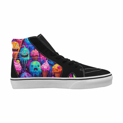 MEN'S Ice Cream Monsters  High Top Canvas Cottagecore Sneakers