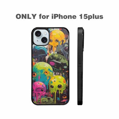 iPhone 15 Plus Case — Aliens Camomelting Aliens Patt Sex, Custom Art Phone Cover
