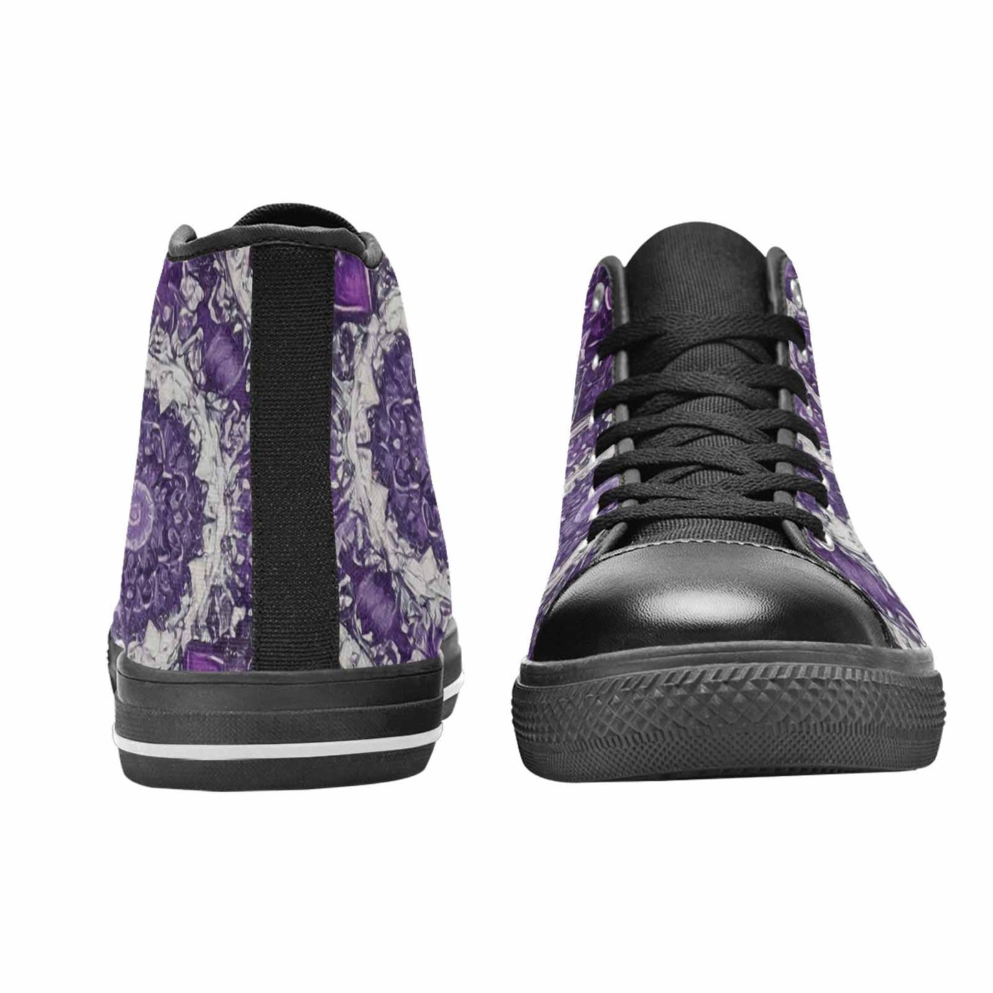 WOMEN'S Mandala High Top Canvas Vibrant Chaos Custom Sneakers