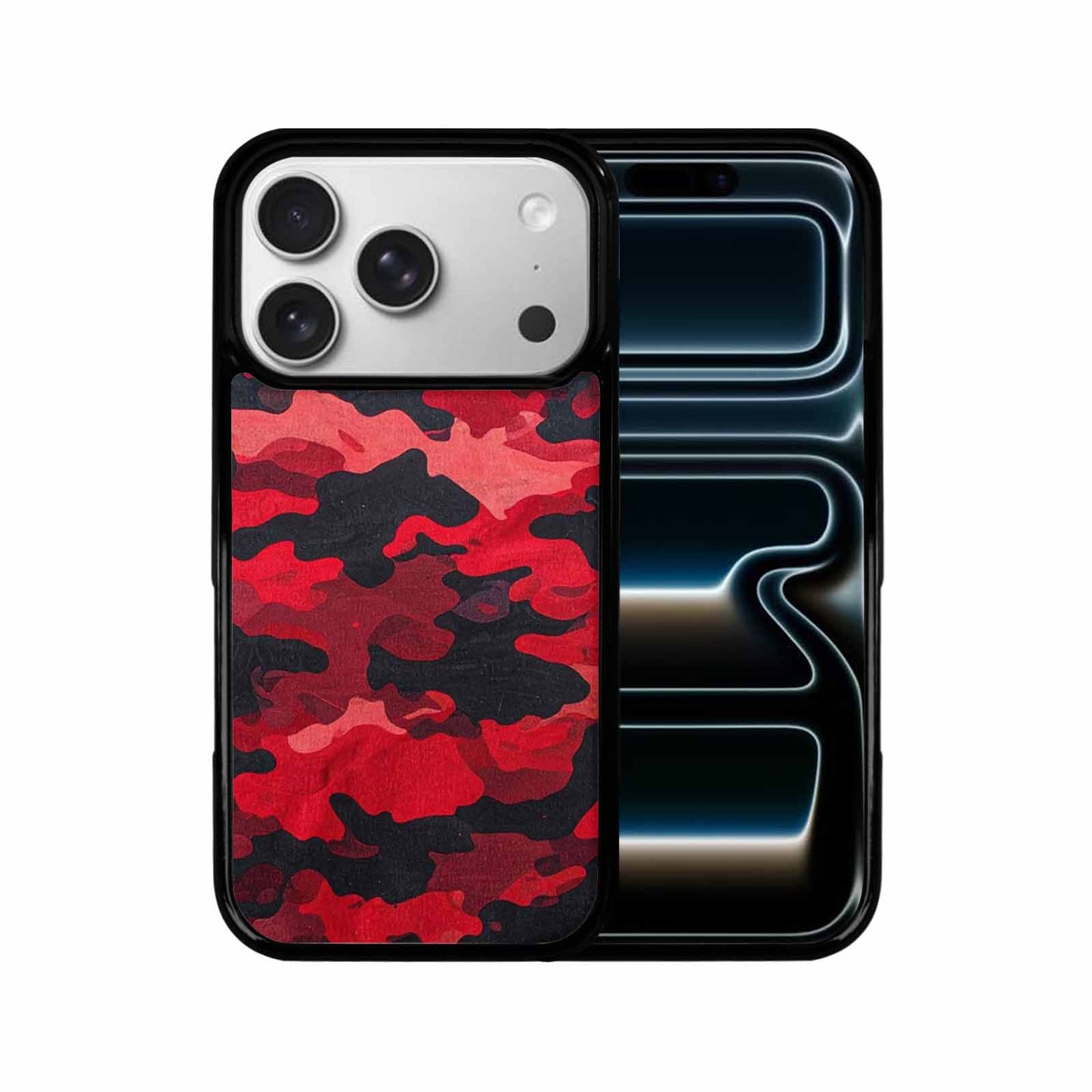 iPhone 17 Pro Case — Tactical Camo Red Black Custom Camo, Custom Designed Case Cover