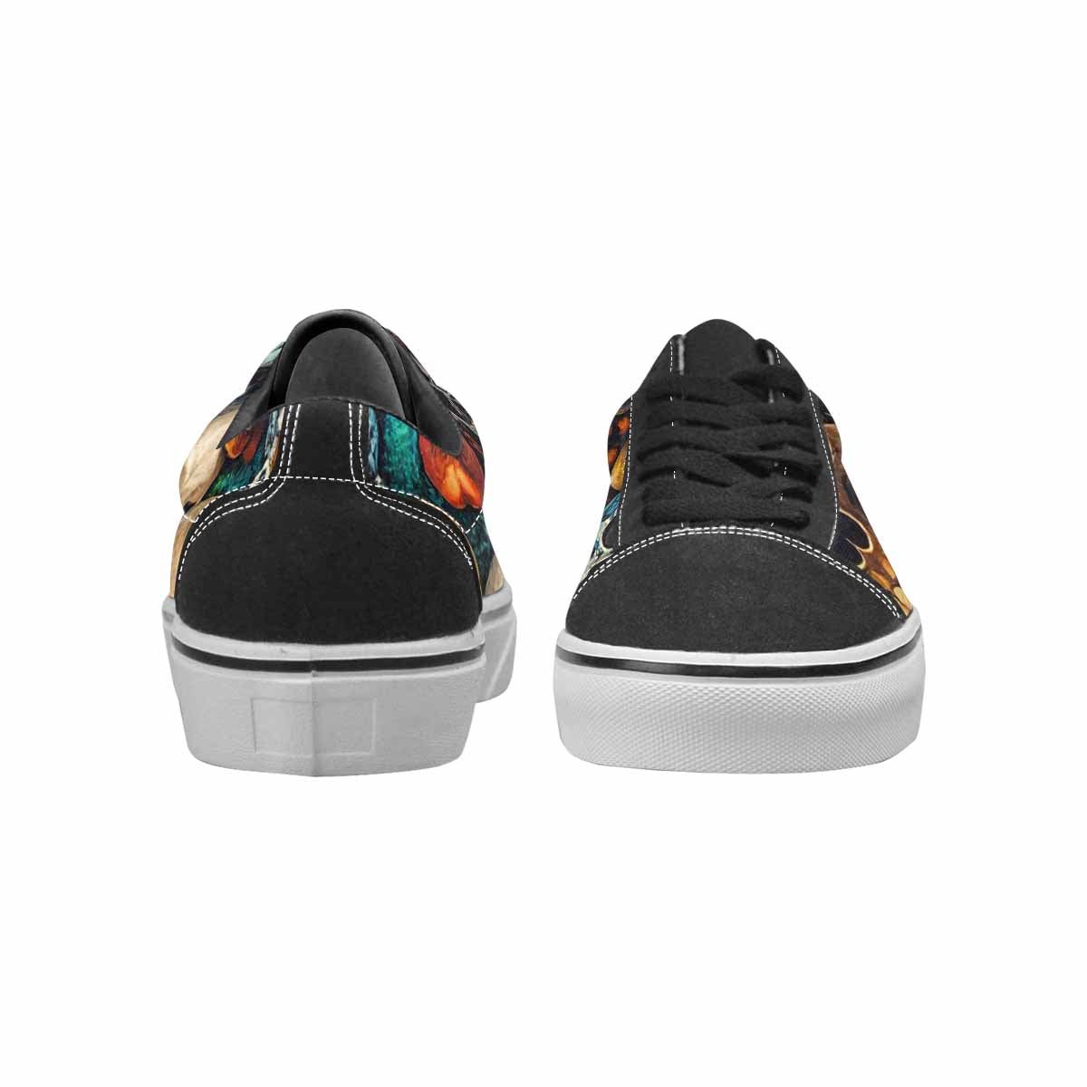 WOMEN'S Skulls  Animal Print Lace-Up Canvas Melting Art Custom Sneakers