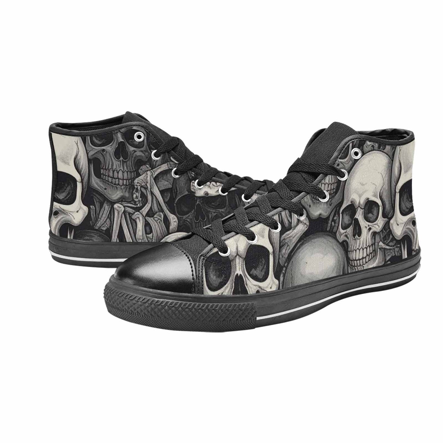 WOMEN'S Skulls - Classic High Top Canvas Vivid Sneakers