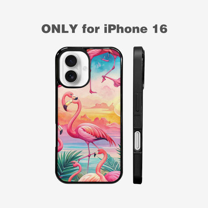 iPhone 16 Case — Flamingo Tropical Flamingo Tropical Pattern Hundreds, Custom Printed Phone Case