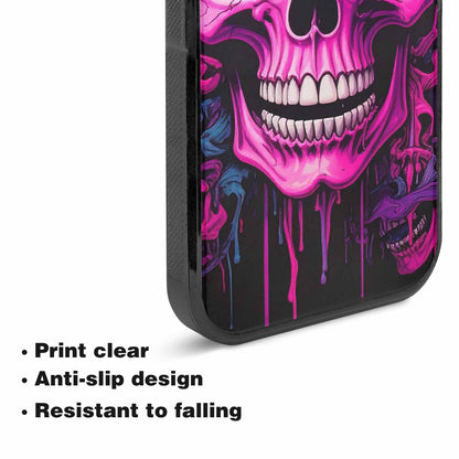 iPhone 15 Plus Case — Pink Purple Skeletons Neon Drip Melting, Custom Made Phone Cover