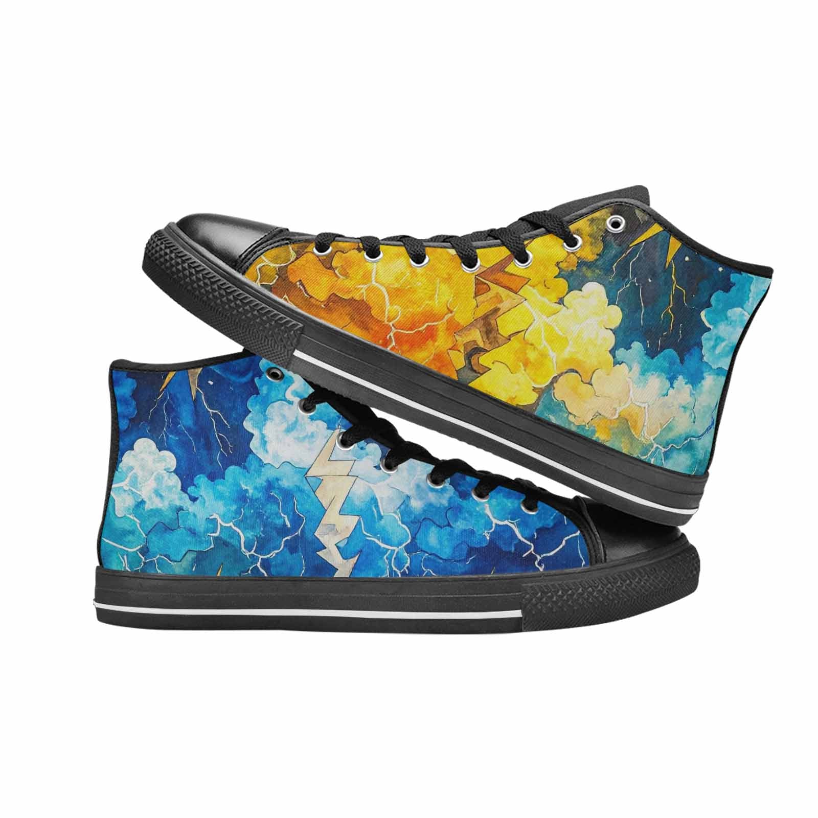 MEN'S Lightning Bolt High Top Canvas Cottagecore Sneakers