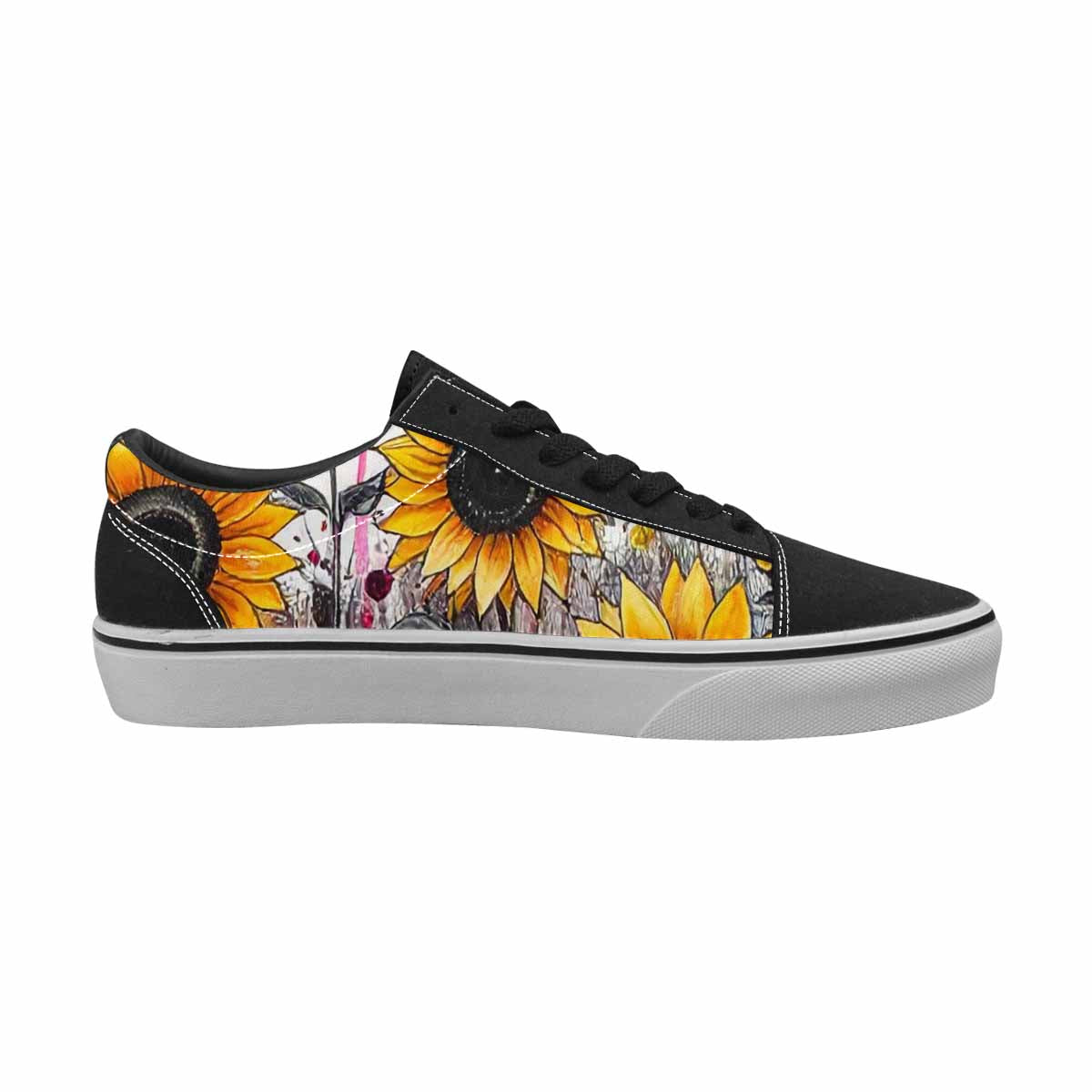 WOMEN'S Sunflower Burst Lace-Up Canvas Surreal Custom Shoes