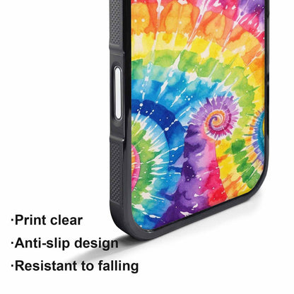 iPhone 17 Pro Max Case — Tie Dye Spiral Rainbow Tie Dye, Custom Print Case Cover