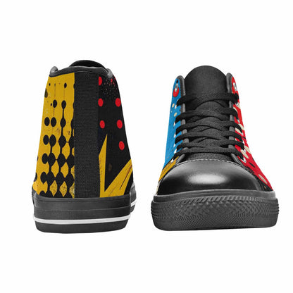 WOMEN'S Comic Book Halftone High Top Canvas Surreal Sneakers