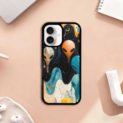 iPhone 17 Case — Aliens Marblealiens Pattern Alien Scifi, Custom Art Phone Cover