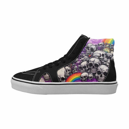 MEN'S Rainbow From Skull S High Top Canvas Wallpaper Art Sneakers