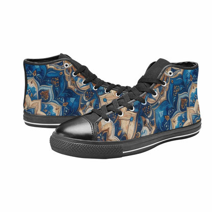 WOMEN'S Mandala High Top Canvas Neon Fantasy Sneakers