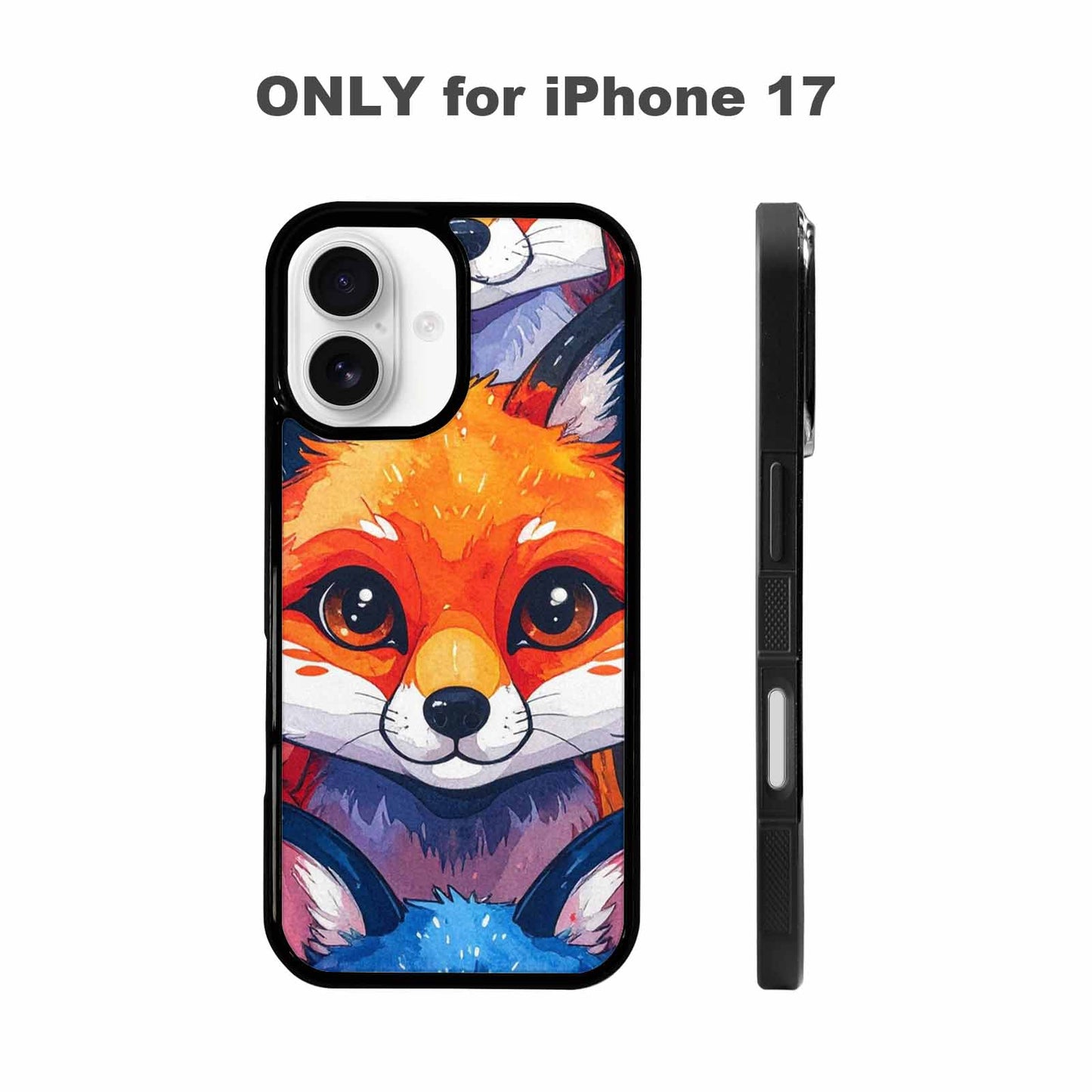 iPhone 17 Case — Watercolor Kawaii Fox Watercolor Abstract, Custom Art Phone Cover
