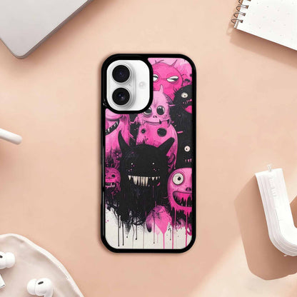 iPhone 17 Case — Black &amp; Pink Ink Cartoon Cute, Custom Made Phone Cover