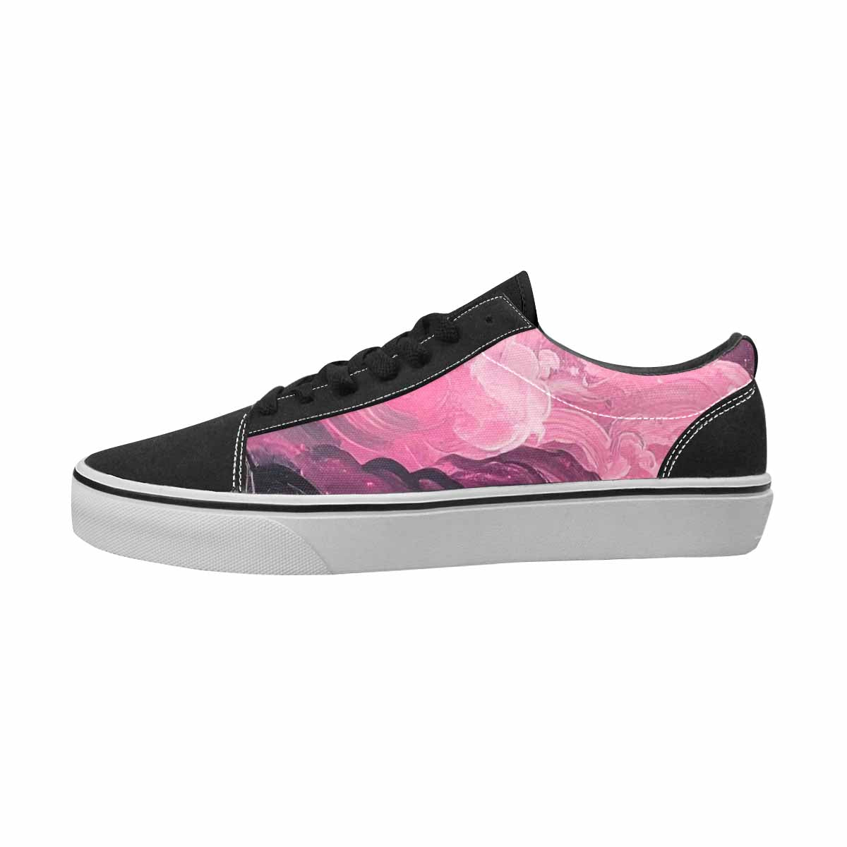 MEN'S Van Gogh Black & Pink Ink Canvas Boutique Kaleidoscope Original Art Sneakers