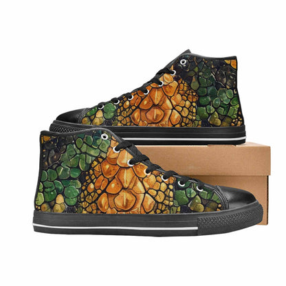MEN'S Snake Skin Reptile High Top Canvas Aesthetic Custom Shoes