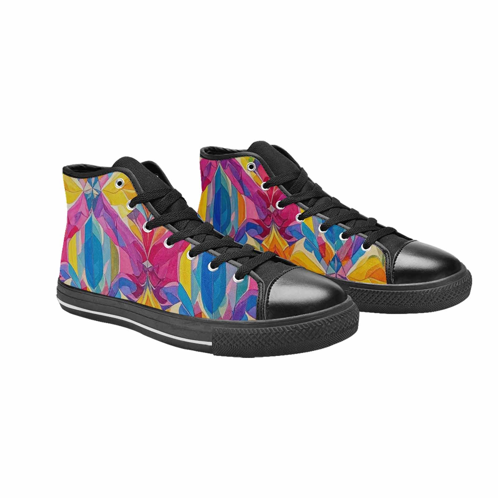 MEN'S Pansexual Flag Color High Top Canvas Aesthetic Custom Sneakers