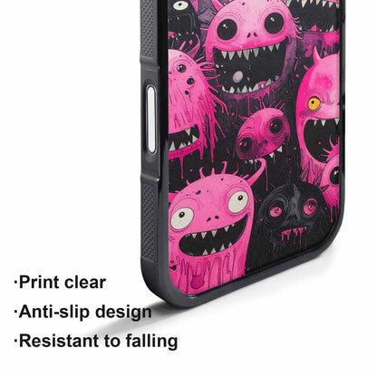 iPhone 17 Pro Max Case — Black &amp; Pink Ink Cartoon Cute, Customized Protective Case