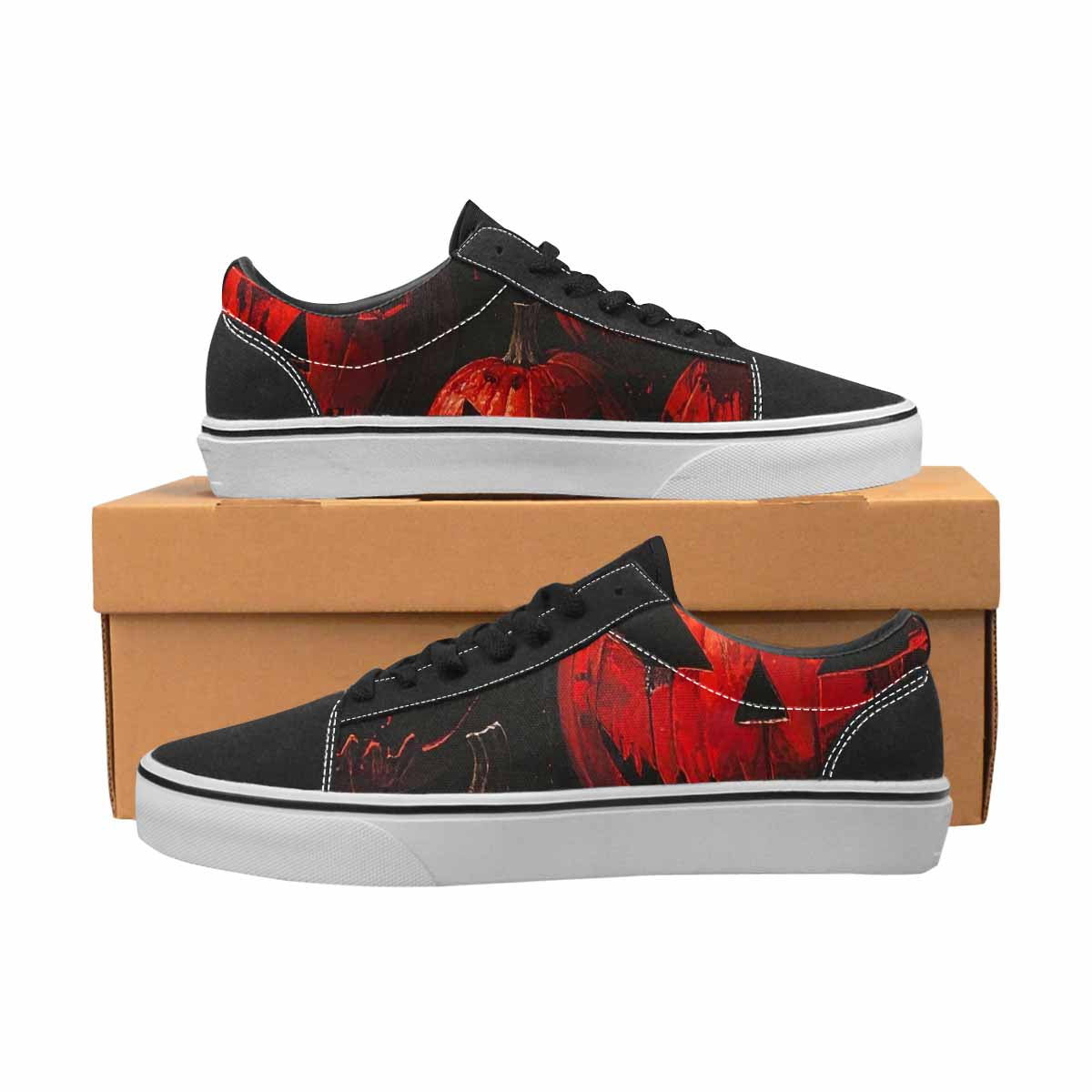WOMEN'S Bloody Pumpkin Face Canvas Lace-Up Dark Academia Sneakers