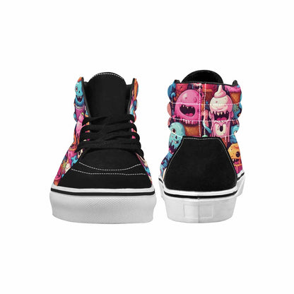 MEN'S Ice Cream Monsters  High Top Canvas Kaleidoscope Sneakers