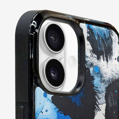 iPhone 16 Plus Case — Animal Print Black Blue Ink Animal, Customized Protective Case