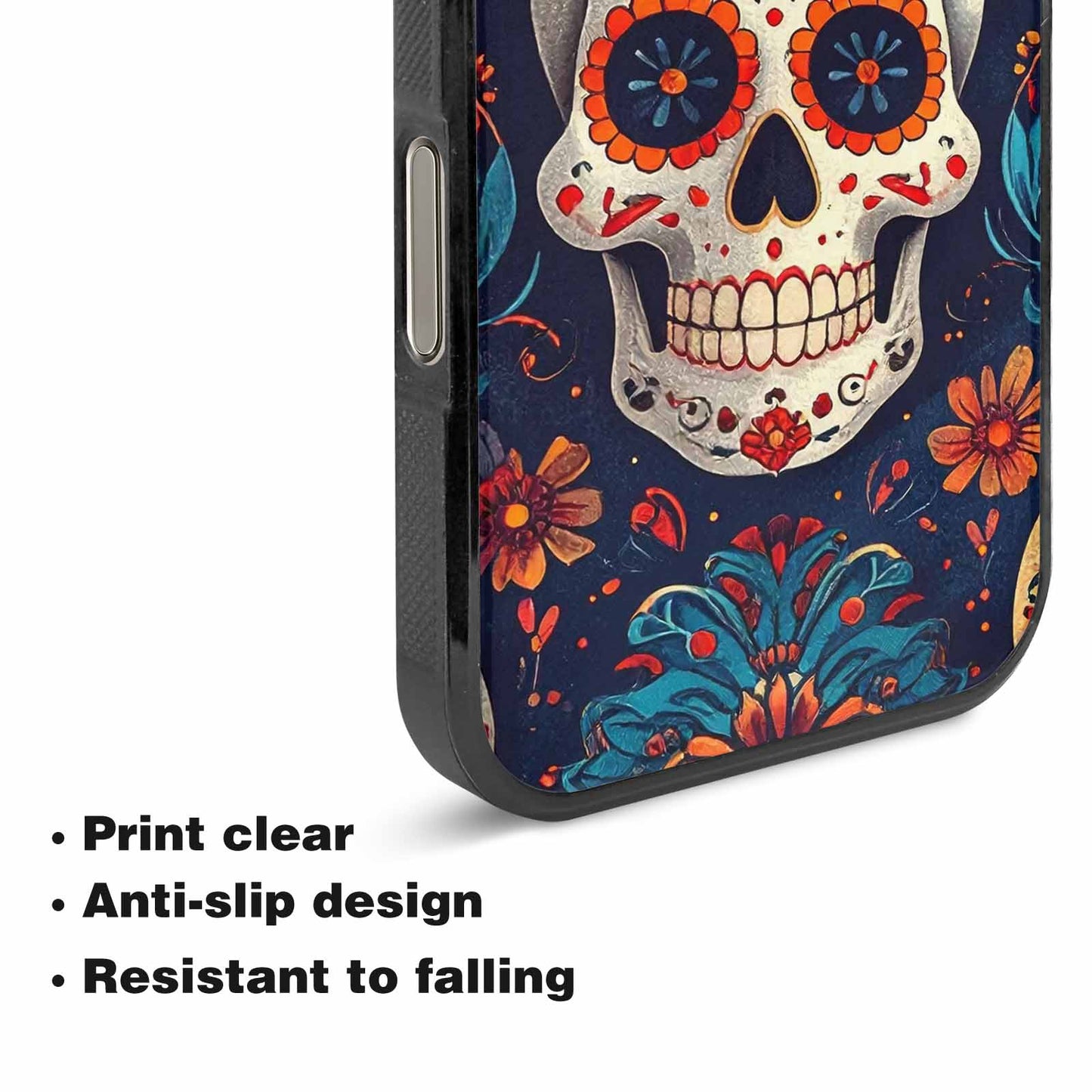 iPhone 16 Pro Case — Day Dead Sugar Skull Art 100s, Custom Designed Case Cover