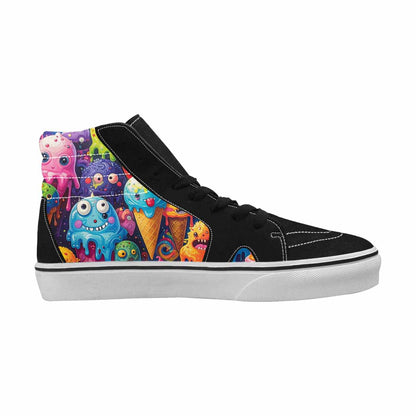 MEN'S Melting Ice Cream Monster High Top Canvas Melting Art Custom Sneakers
