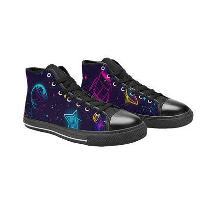 MEN'S Space Galaxy Astronaut High Top Canvas Cottagecore Custom Sneakers