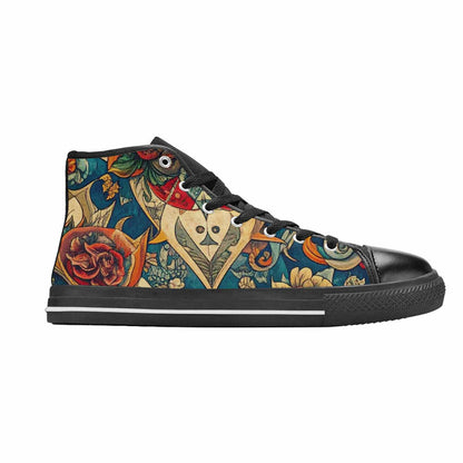 WOMEN'S Old School Tattoo High Top Canvas Surreal Sneakers
