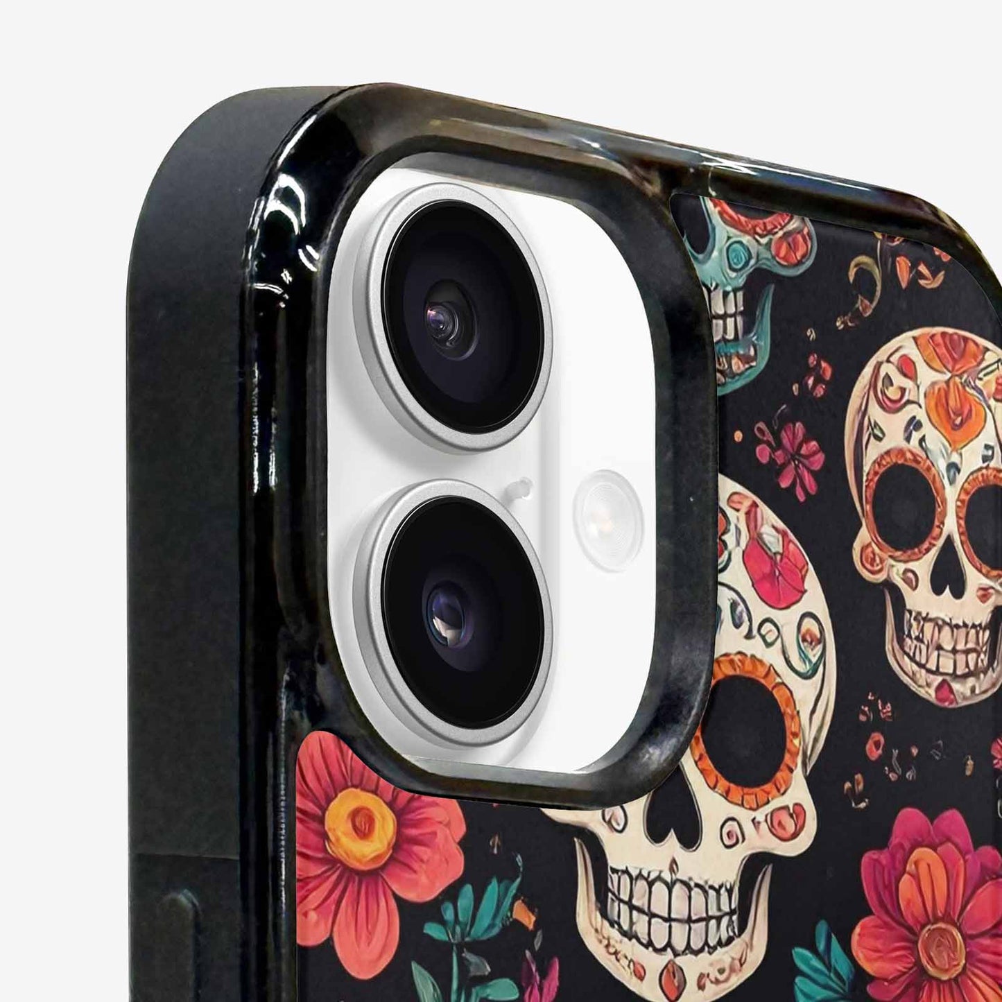 iPhone 16 Case — Dia De Los Muertos Sugar Skull, Custom Printed Phone Case