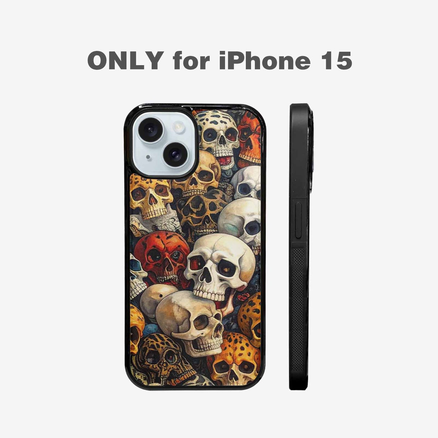 iPhone 15 Case — Skulls Pattern Hundreds Of Sma 1q9, Unique Phone Case Design