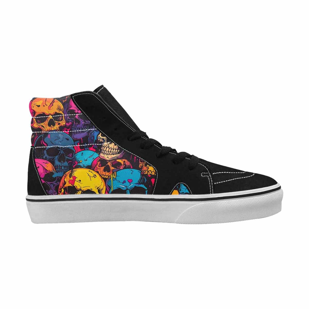 MEN'S 1000s Skulls Digital Camo High Top Canvas Wallpaper Art Sneakers