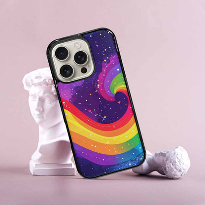 iPhone 16 Pro Case — Rainbow Pride Galaxy, Custom Printed Phone Case