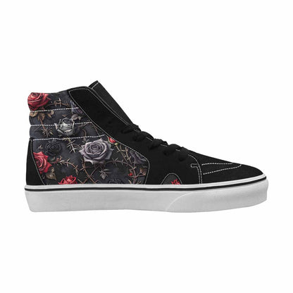 MEN'S Black Gothic Rose High Top Canvas Cottagecore Shoes