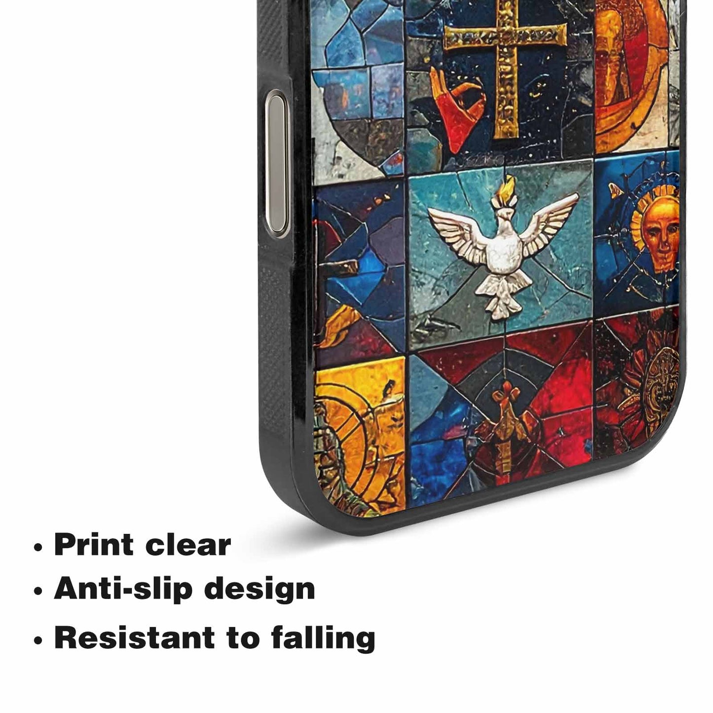 iPhone 16 Pro Case — Jesus Face Small Cross And Faith, Custom Made Phone Cover